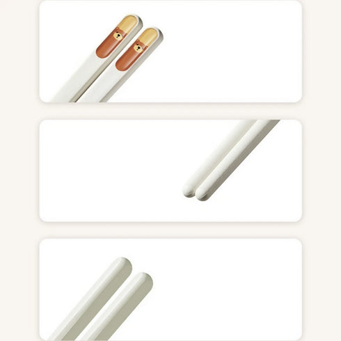 ECOCO - Anti slip alloy chopsticks-cartoon style 5 piece
